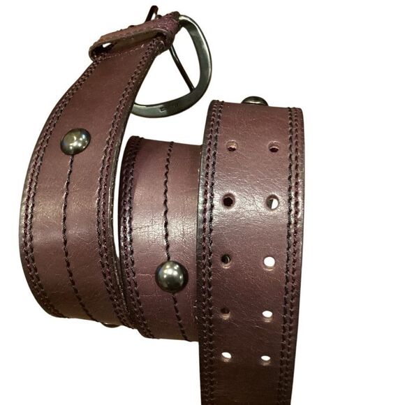 Linea Pelle Leather Studded Belt Size Small - Picture 11 of 13